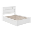 AFI Newport Full Solid Wood Bed with Full Trundle in White