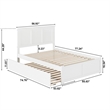 Madison Full Wood Platform Bed with Footboard and Full Trundle in White
