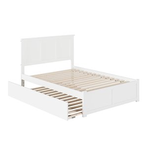 Atlantic Furniture Madison Full Platform Panel Bed with Trundle in White