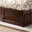 Madison Full Wood Platform Bed with Footboard and Full Trundle in Walnut