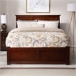 Madison Full Wood Platform Bed with Footboard and Full Trundle in Walnut