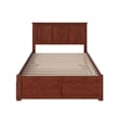 Madison Full Wood Platform Bed with Footboard and Full Trundle in Walnut