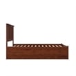 Madison Full Wood Platform Bed with Footboard and Full Trundle in Walnut