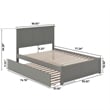 Madison Full Wood Platform Bed with Footboard and Full Trundle in Grey