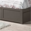 Madison Full Wood Platform Bed with Footboard and Full Trundle in Grey