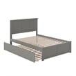 Madison Full Wood Platform Bed with Footboard and Full Trundle in Grey