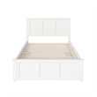 Madison Full Platform Bed with Matching Footboard and Full Trundle in White