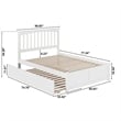 Mission Full Wood Platform Bed with Footboard and Full Trundle in White