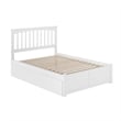 Mission Full Wood Platform Bed with Footboard and Full Trundle in White