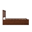 Mission Full Wood Platform Bed with Footboard and Full Trundle in Walnut