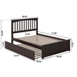 Mission Full Platform Bed with Matching Footboard & Full Trundle in Espresso