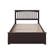 Mission Full Platform Bed with Matching Footboard & Full Trundle in Espresso