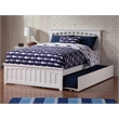 AFI Mission Solid Wood Full Bed and Footboard with Full Trundle in White