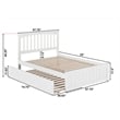 AFI Mission Solid Wood Full Bed and Footboard with Full Trundle in White