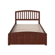 Richmond Full Wood Platform Bed with Matching Footboard & Full Trundle in Walnut