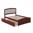Richmond Full Wood Platform Bed with Matching Footboard & Full Trundle in Walnut