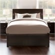 Portland Full Wood Platform Bed with Footboard and Full Trundle in Espresso