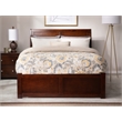 AFI Portland Full Solid Wood Bed with Full Trundle in Walnut