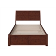 AFI Portland Full Solid Wood Bed with Full Trundle in Walnut