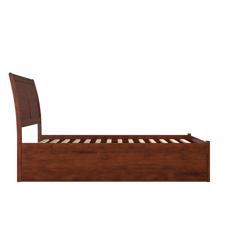 AFI Portland Full Solid Wood Bed with Full Trundle in Walnut