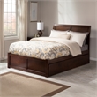 Portland Full Wood Platform Bed with Footboard and Full Trundle in Walnut