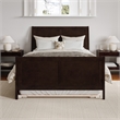 Portland Full Wood Platform Bed with Matching Footboard & Trundle in Espresso