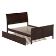 Portland Full Wood Platform Bed with Matching Footboard & Trundle in Espresso