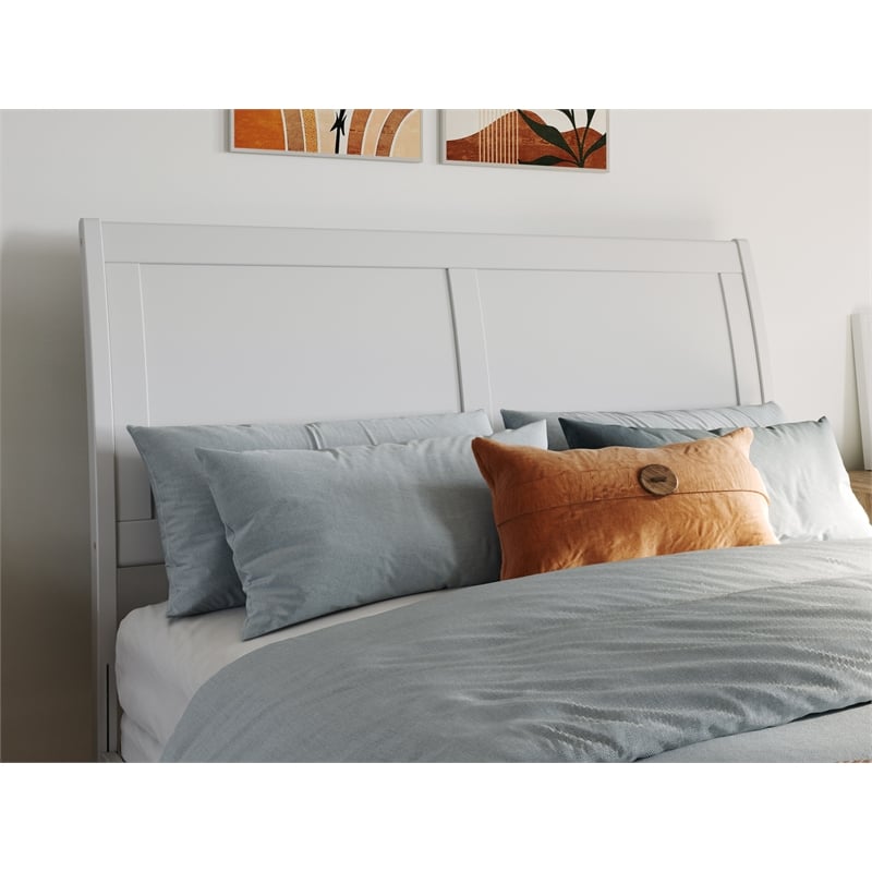 Portland Full Wood Platform Bed with Matching Footboard & Full Trundle in White
