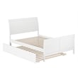 Portland Full Wood Platform Bed with Matching Footboard & Full Trundle in White
