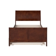 Portland Full Wood Platform Bed with Matching Footboard & Full Trundle in Walnut