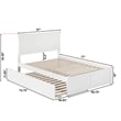 AFI Metro Full Solid Wood Bed with Twin Trundle and USB Charger in White