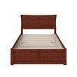 AFI Metro Full Solid Wood Bed with Twin Trundle and USB Charger in Walnut