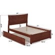 AFI Metro Full Solid Wood Bed with Twin Trundle and USB Charger in Walnut