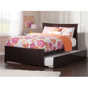 AFI Metro Solid Wood Full Bed and Footboard with Full Trundle in Espresso