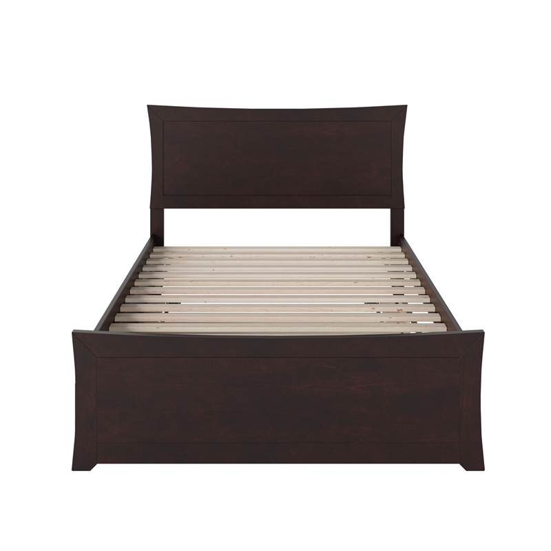 AFI Metro Solid Wood Full Bed and Footboard with Full Trundle in Espresso