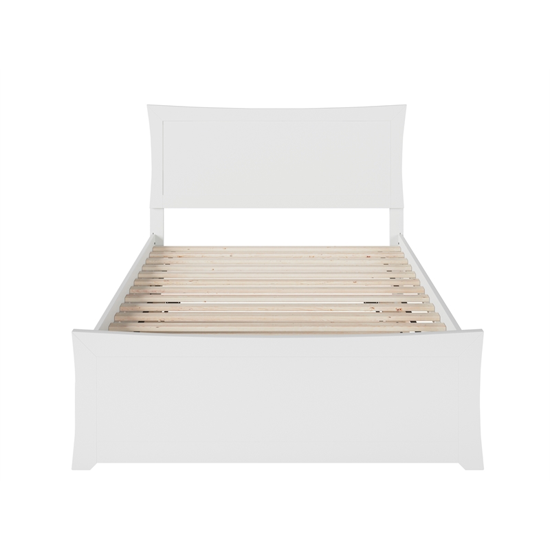 AFI Metro Solid Wood Full Bed and Footboard with Full Trundle in White