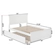 AFI Metro Solid Wood Full Bed and Footboard with Full Trundle in White