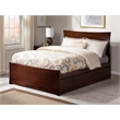 AFI Metro Solid Wood Full Bed and Footboard with Full Trundle in Walnut