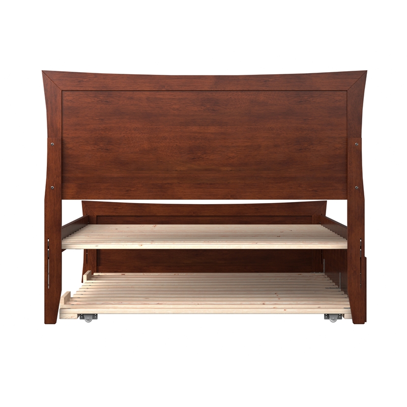 AFI Metro Solid Wood Full Bed and Footboard with Full Trundle in Walnut