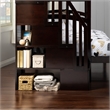 AFI Westbrook Wood Staircase Bunk Twin Over Full with Trundle in Espresso