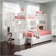 AFI Westbrook Wood Staircase Bunk Twin Over Full with Trundle in White