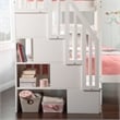 AFI Westbrook Wood Staircase Bunk Twin Over Full with Trundle in White
