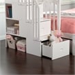 AFI Westbrook Wood Staircase Bunk Twin Over Full with Trundle in White