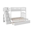 AFI Westbrook Wood Staircase Bunk Twin Over Full with Trundle in White