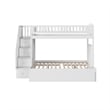 AFI Westbrook Wood Staircase Bunk Twin Over Full with Trundle in White