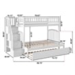 AFI Westbrook Wood Staircase Bunk Twin Over Full with Trundle in White