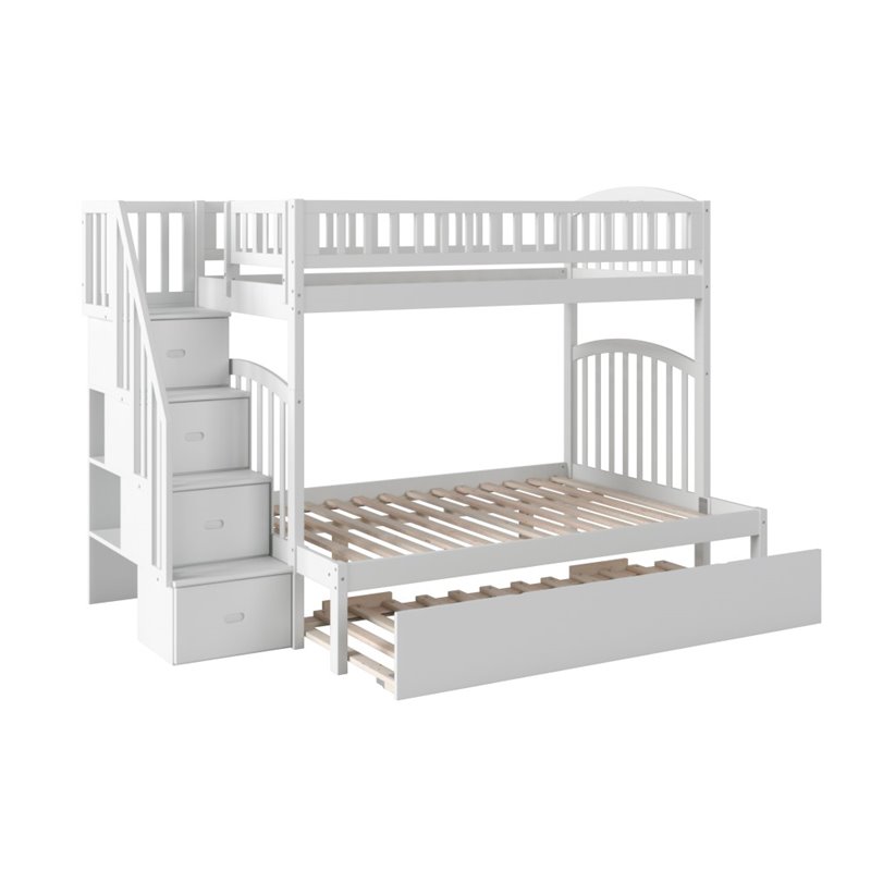 metal twin over full bunk bed with trundle