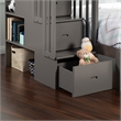AFI Westbrook Wood Staircase Bunk Twin Over Full with Trundle in Grey
