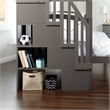 AFI Westbrook Wood Staircase Bunk Twin Over Full with Trundle in Grey