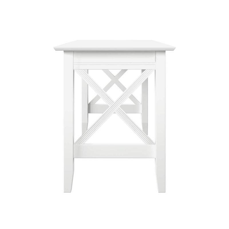 AFI Solid Wood Mid-Century Lexi Work Table with USB Charger in White